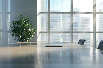 Fototapete - Flawless Visual of Office Space Window Logo Mockup Glass Wall Logo Mockup