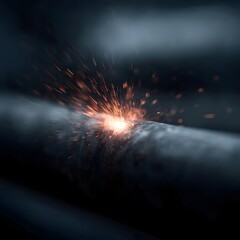 Poster - Electric arc between metal rods with sparks and sharp focus