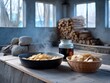 © Games - Frying chips in a rustic indoor setting