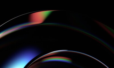 Poster - Abstract minimalist design, iridescent glass shape, 3d render