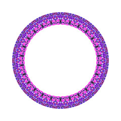 Poster - Geometrical colorful mosaic wreath - circular round vector element