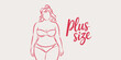© Bipul Kumar - Plus size woman line art: body positive, curvy figure drawing illustration