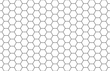Wall Mural - Seamless pattern of small, evenly spaced hexagons, forming a continuous honeycomb-like grid against a transparent background, perfect for a modern or technological aesthetic.