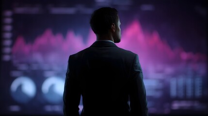 Aufkleber - businessman examining financial data on a digital dashboard