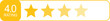 © Pure Pixels (PNG) - Visual 4.0 Rating Vector Graphic Displaying Customer Feedback with Four Gradient Stars on Transparent Backdrop for Website and Application Integration