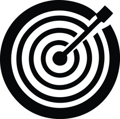 Poster - A striking black and white abstract graphic design featuring concentric circles intersected by a sharp diagonal line and a rectangular element