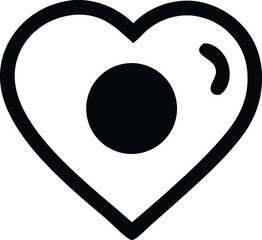 Poster - A simple black outline of a heart with a solid black circle inside representing an eye or pupil