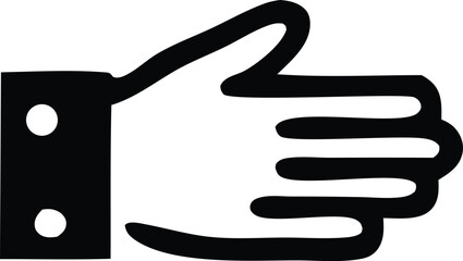 Poster - Simple black and white graphic illustration of a thumbs up hand gesture symbolizing approval and positive feedback