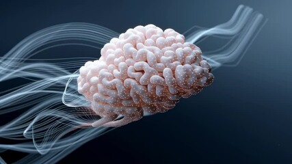 Poster - Abstract AI Brain Circuit Morphing in Cloud of Light with Dynamic Waves of Energy