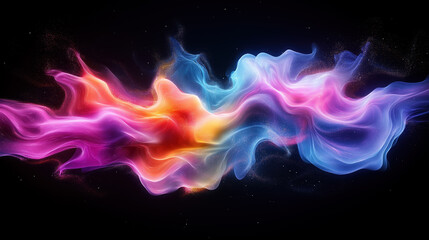 Fototapete - Colorful abstract waves of light create a mesmerizing effect