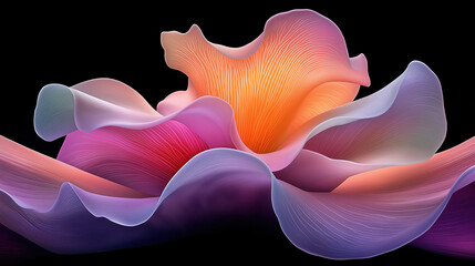 Poster - Colorful abstract flower design with soft petals and gradient hues
