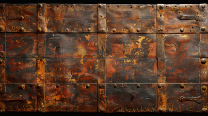 Poster - Antique wooden chest lid with timeworn patina, showcasing rich texture and historical charm. This piece evokes sense of nostalgia and craftsmanship, perfect for collectors