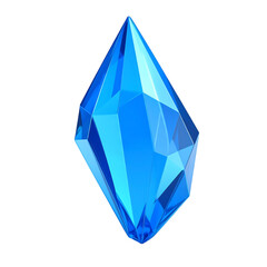 Poster - Blue Crystal Shard Icon in 3D on Transparent Backdrop Clean Sharp Geometric Design