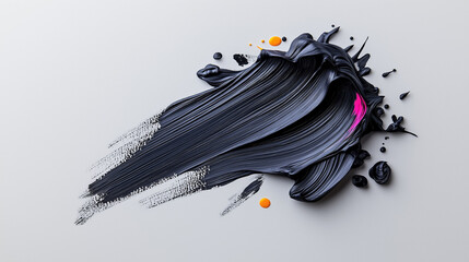 Poster - Vibrant black and pink paint texture on a white surface