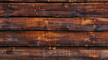 Poster - Close up view of traditional wooden wall showcasing deep textures and rich brown tones, evoking sense of warmth and rustic charm. natural grain patterns add character and depth