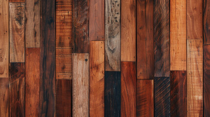 Poster - Vintage wood texture with overlapping boards creates warm and inviting atmosphere, showcasing rich colors and natural patterns that enhance any interior design