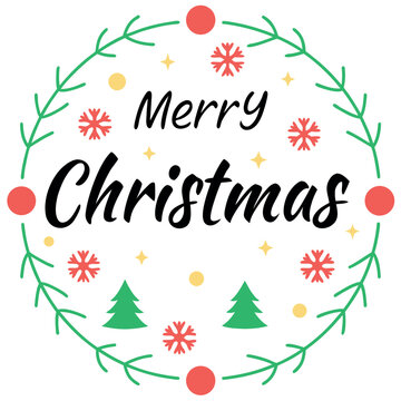  Merry Christmas typography vector illustration.
