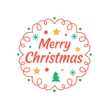  Merry Christmas typography vector illustration.
