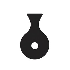 Poster - A simple black silhouette of a vase with a narrow neck and a circular hole in the center shape art