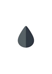 Poster - A simple gray teardrop shape with a gradient effect on a plain white background in a minimalist style
