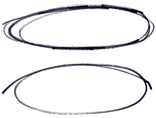 Poster - Set of black highlight circles on transparent background cut out design elements