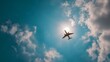 © Cabon Creations - Un avion de tourisme vole dans le ciel pour partir en voyage