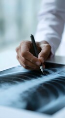 Poster - Radiologist Marking Observations on an X Ray Chart