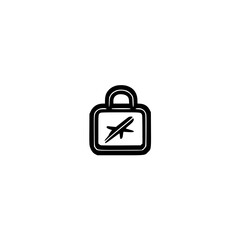 Poster - vector padlock icon with cross line symbolizing access denied security restriction or locked status