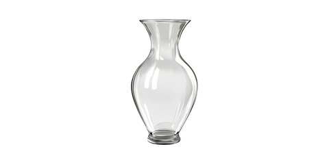Poster - Elegant Clear Glass Vase. Minimalist Design For Home Decor And Floral Arrangements Isolated On Transparent Background