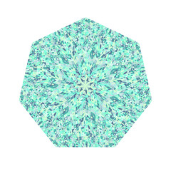 Poster - Abstract colorful isolated tiled mosaic heptagon symbol template