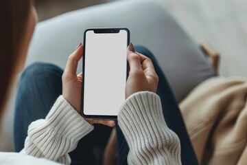 Premium Quality Image of Closeup of Female Using Mobile Computer