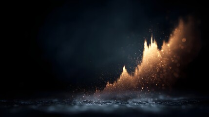 Poster - Detailed chart showing a profit peak with sparkling highlights on a dark background