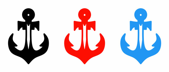Poster - Anchor icon illustration set with colorful. Stock vector.