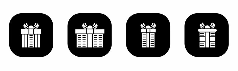 Poster - Gift box icon in flat. A gift box icon design. Stock vector.