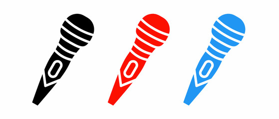 Poster - Microphone icon illustration set with colorful. Stock vector.