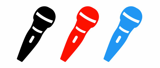 Poster - Microphone icon illustration set with colorful. Stock vector.