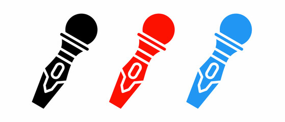 Poster - Microphone icon illustration set with colorful. Stock vector.
