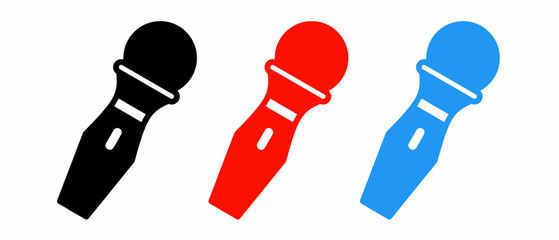 Poster - Microphone icon illustration set with colorful. Stock vector.