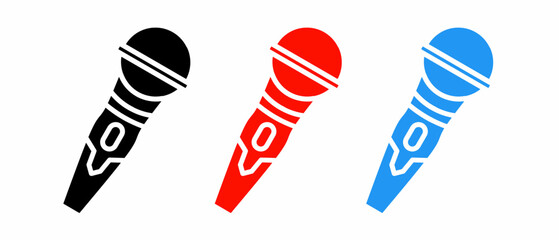Poster - Microphone icon illustration set with colorful. Stock vector.