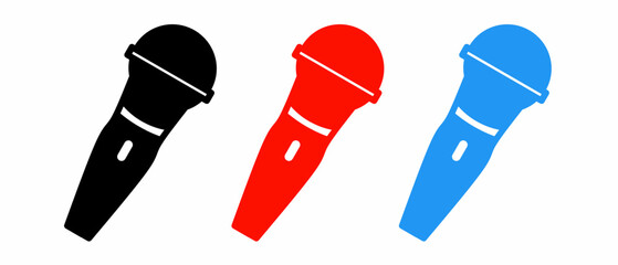 Poster - Microphone icon illustration set with colorful. Stock vector.