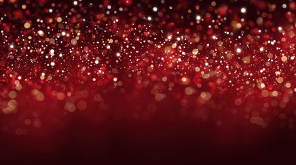 Poster - Vibrant red backdrop featuring golden and white sparkles cascading downward, generating luxurious festive ambiance for celebratory moments and elegant occasions