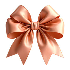 Poster - Floating Coral Gift Bow Topper Without Ribbons Isolated with Clean White Background