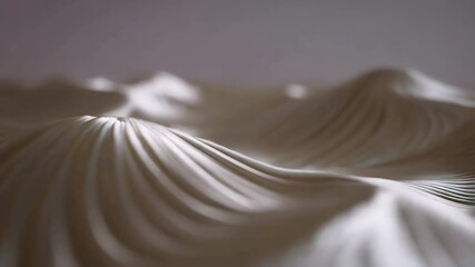 Poster - Elegant white wavy surface gently moving and transforming