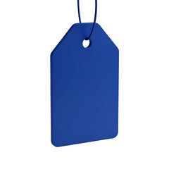 Poster - Floating Navy Blue Gift Tag Icon with Rounded Top and Blank Center on Transparent Background