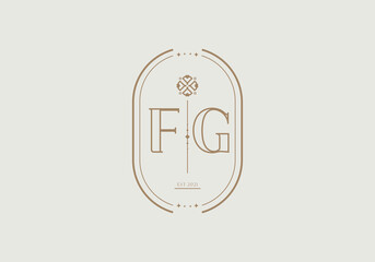 Poster - FG Lettermark with Minimalist Decorative Frame