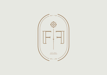 Poster - FF Lettermark with Minimalist Decorative Frame