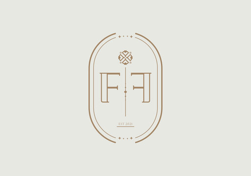 FF Lettermark with Minimalist Decorative Frame