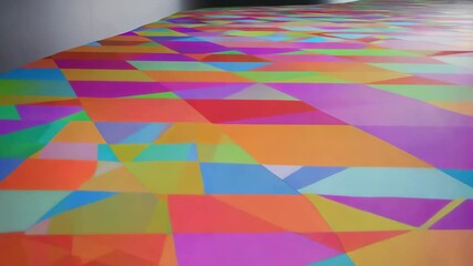 Aufkleber - Colorful checkered floor gently waving in slow motion