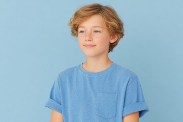 Poster - teen boy practicing breathing exercises with hand on stomach