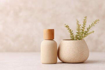 Poster - capture minimalist arrangement of handmade eco-friendly products against clean background with ample copy space
